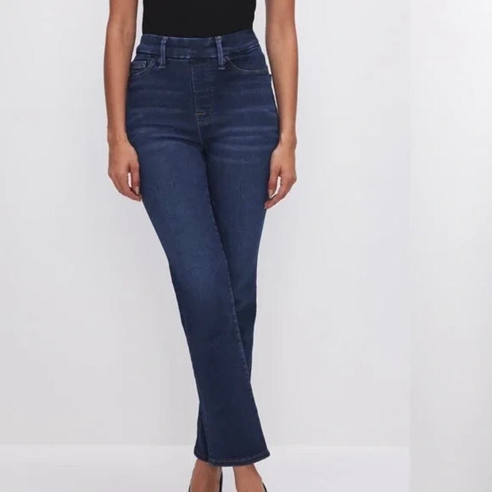 Good American‎ Good Legs Straight Jeans GLS270T Indigo Blue Size 4 High-Rise NWT - Picture 2 of 10